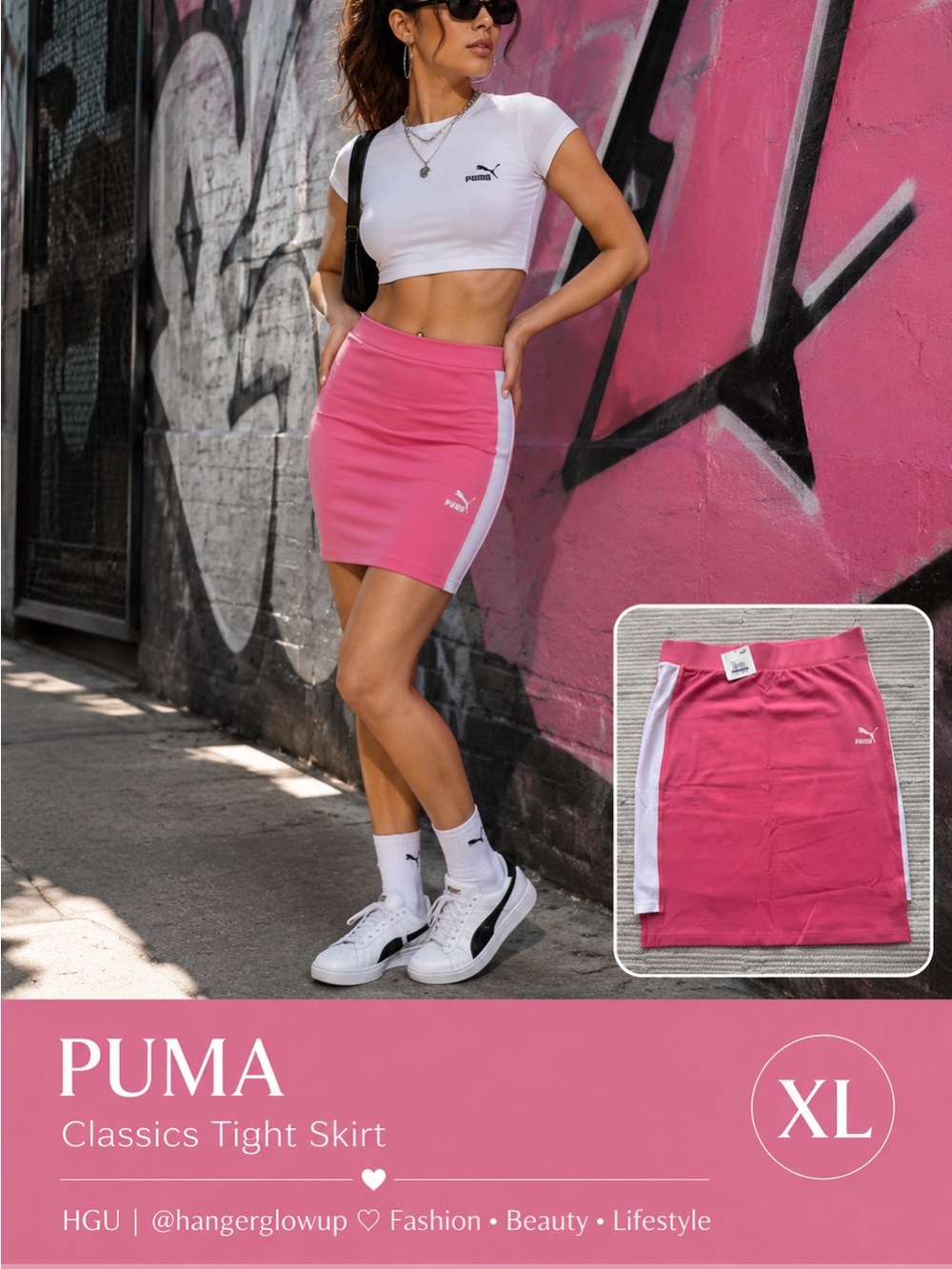 PUMA Classics Skirt XL Bubblegum Pink Bodycon Athleisure NWT MSRP $45